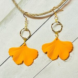 Dandelion Ginkgo Petal Drop Earrings